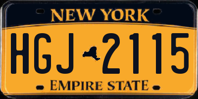 NY license plate HGJ2115