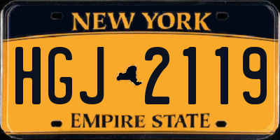 NY license plate HGJ2119