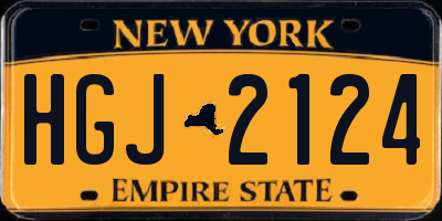 NY license plate HGJ2124