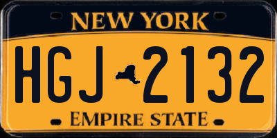 NY license plate HGJ2132
