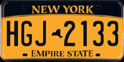 NY license plate HGJ2133