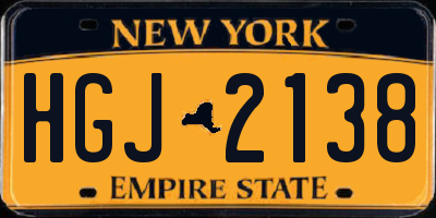 NY license plate HGJ2138