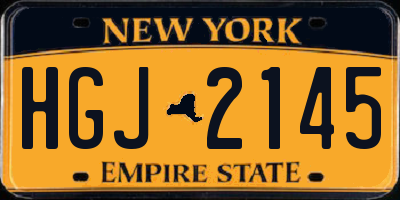 NY license plate HGJ2145