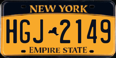 NY license plate HGJ2149