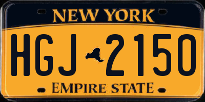 NY license plate HGJ2150