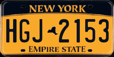 NY license plate HGJ2153