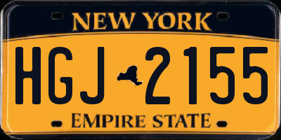 NY license plate HGJ2155