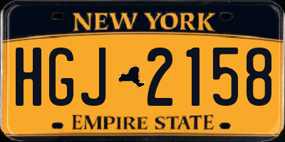 NY license plate HGJ2158