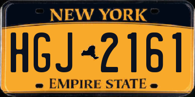 NY license plate HGJ2161