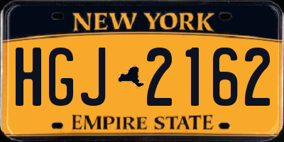 NY license plate HGJ2162