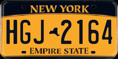 NY license plate HGJ2164