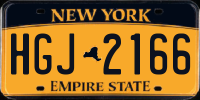 NY license plate HGJ2166