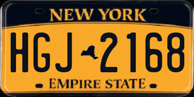 NY license plate HGJ2168