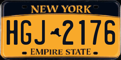 NY license plate HGJ2176