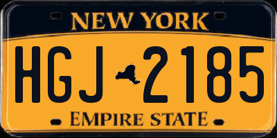 NY license plate HGJ2185