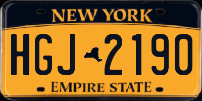 NY license plate HGJ2190