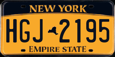 NY license plate HGJ2195