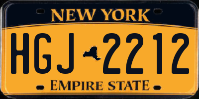 NY license plate HGJ2212