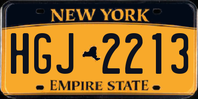 NY license plate HGJ2213
