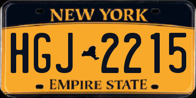 NY license plate HGJ2215