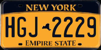 NY license plate HGJ2229