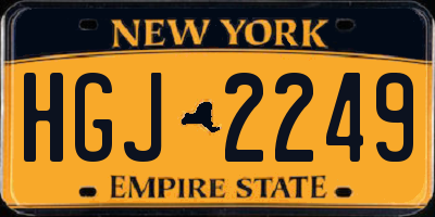 NY license plate HGJ2249