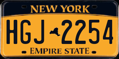 NY license plate HGJ2254