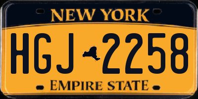 NY license plate HGJ2258