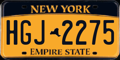 NY license plate HGJ2275