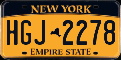 NY license plate HGJ2278