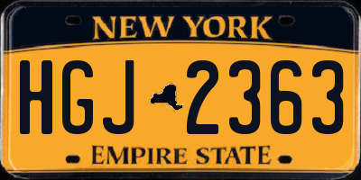 NY license plate HGJ2363