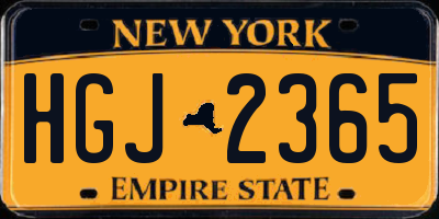 NY license plate HGJ2365