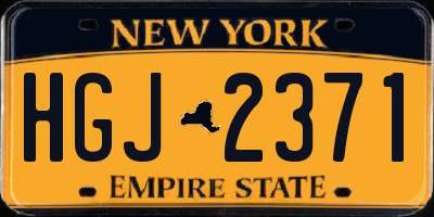 NY license plate HGJ2371