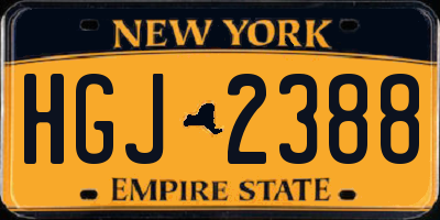 NY license plate HGJ2388