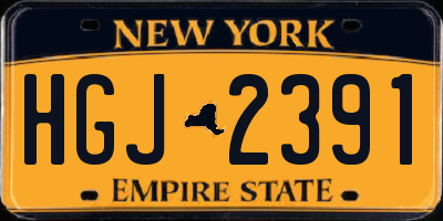 NY license plate HGJ2391