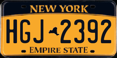 NY license plate HGJ2392
