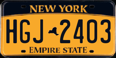 NY license plate HGJ2403