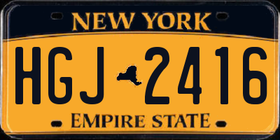 NY license plate HGJ2416