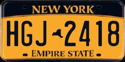 NY license plate HGJ2418
