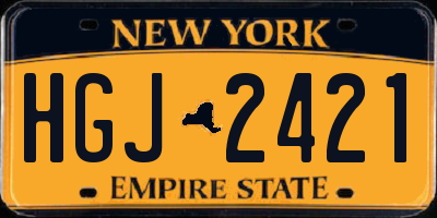 NY license plate HGJ2421