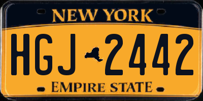 NY license plate HGJ2442