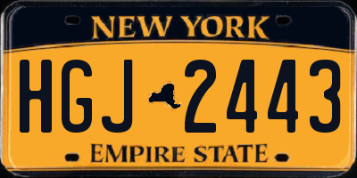 NY license plate HGJ2443