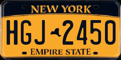 NY license plate HGJ2450