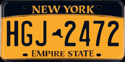 NY license plate HGJ2472