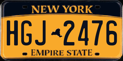 NY license plate HGJ2476