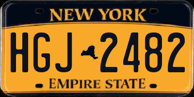 NY license plate HGJ2482