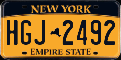 NY license plate HGJ2492