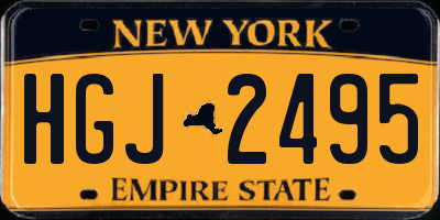 NY license plate HGJ2495
