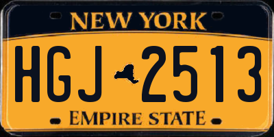 NY license plate HGJ2513