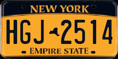 NY license plate HGJ2514